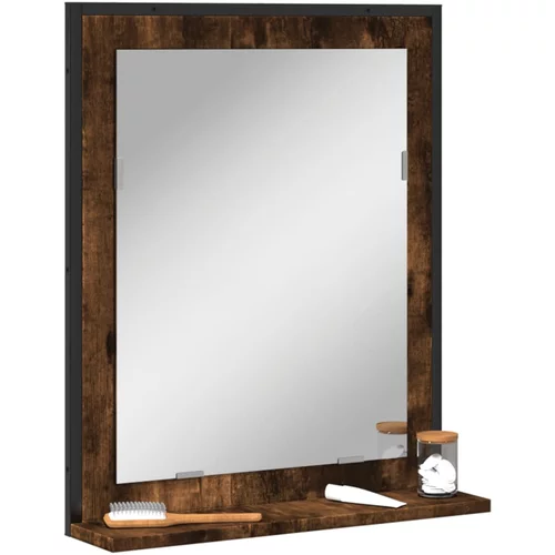 Kupaonsko ogledalo s policom boja hrasta 50 x 12 x 60 cm drveno
