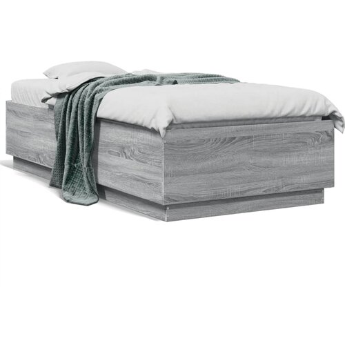 vidaXL Posteljni okvir siva sonoma 75x190 cm inženirski les Cene