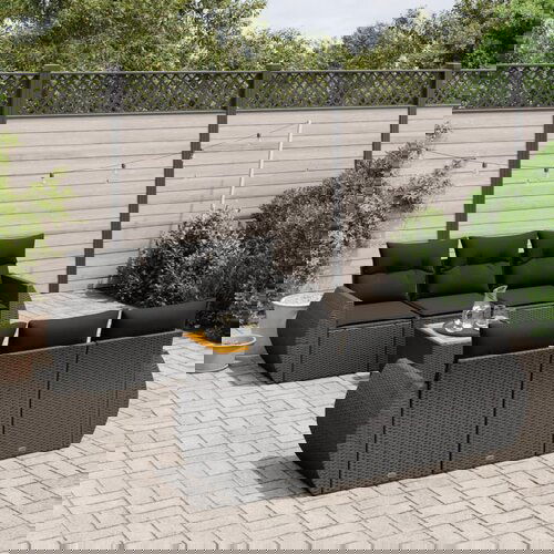 vidaXL 7-dijelni set vrtnih sofa od poliratana s jastucima crni Cijene