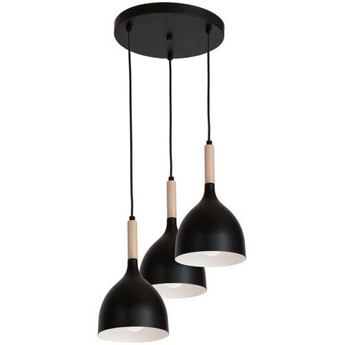  Luster na sajli NOAK WOOD 3xE27/15W/230V crna/buk Cene