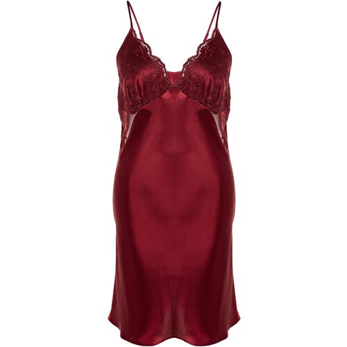 Trendyol Curve Plus Size Nightgown - Burgundy Cene