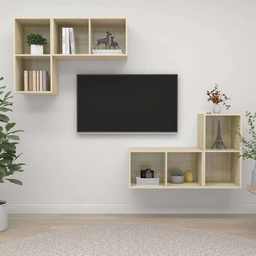 TV Zidni ormarići 4 kom boja hrasta sonome od iverice Cene