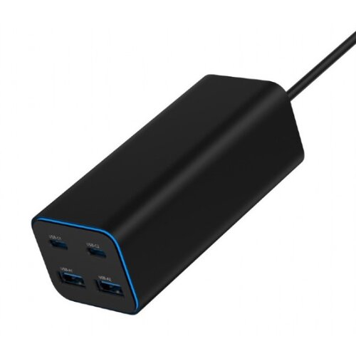 Gembird USB punjač 2xType-C + 2xUSB-A 4-port 100 W GaN USB PowerDelivery fast charger, black, GEMBIRD, TA-UC-2A2C-PD100-01-BK Slike