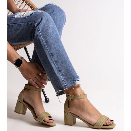 Gemre Green low block heel sandals Johara Cene