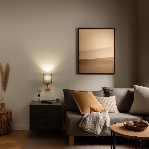  Brilagi - Zidna lampa NUBILA WOOD 1xE27/25W/230V hrast/crna Slike