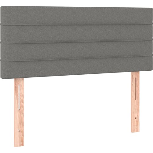 VidaXL Posteljno vzglavje temno sivo 100x5x78/88 cm blago, (20794117) Slike