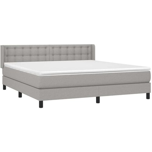  Krevet box spring s madracem svjetlosiva 160x200 cm tkanina Slike