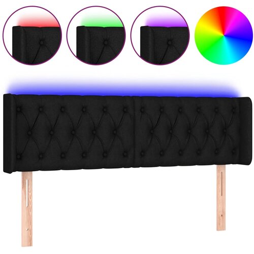 Maison Chic LED posteljno vzglavje - Vzglavna omarica črno 147x16x78/88 cm blago, (22077871) Cene