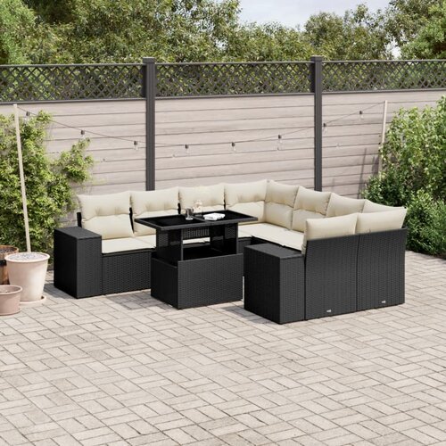  9-dijelni set vrtnih sofa od poliratana s jastucima Slike
