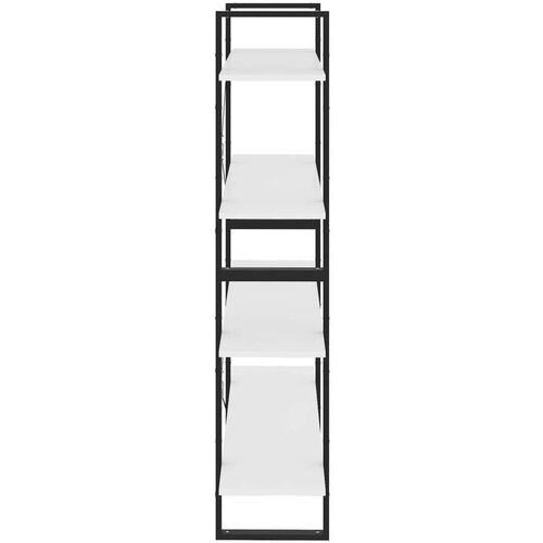VidaXL Knjižna omara 4-nadstropna bela 100x30x140 cm iverna plo&amp;scaron;ča Slike