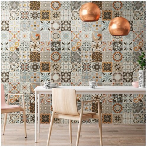 Ambiance Komplet 30 stenskih nalepk Wall Decal Cement Tiles Bali, 15 x 15 cm Cene