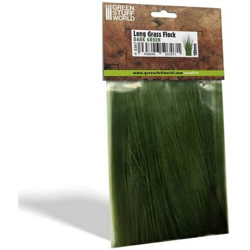 Green Stuff World Long Grass Flock 100mm Dark Green | Duga trava 100mm tamno zelena Slike