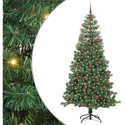  Božićno drvce s 300 LED svjetlima s stalakom Zelena 240 cm PVC Slike