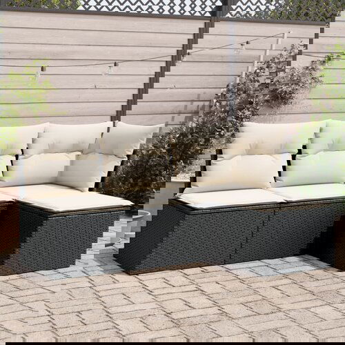 vidaXL 4-dijelni set vrtnih sofa od poliratana s jastucima crni Cijene