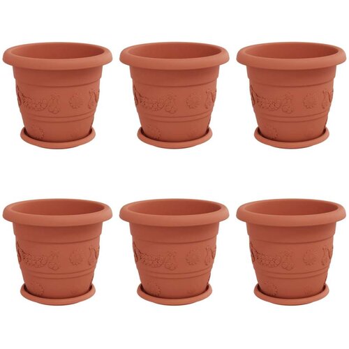  Saksije za biljke 6 pcs Crvena cigla &amp;Oslash; 26 x 21.5 cm Plastika Slike