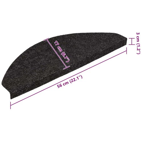  Samoljepljivi otirači za stepenice 15 kom 56x17x3 cm crni Slike