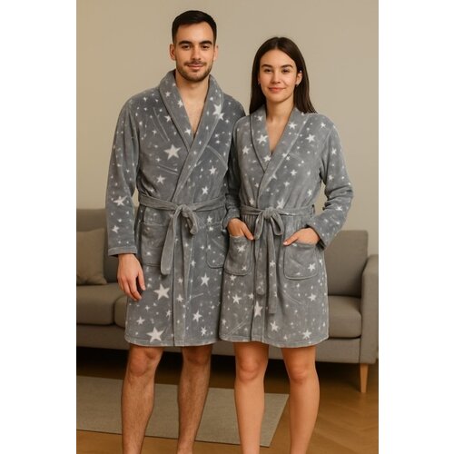 Ready Bade mantil - Sivi sa zvezdicama (S, M, L, XL, XXL) Cene