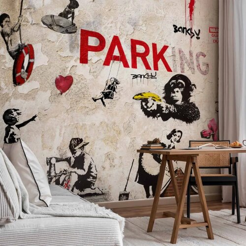 Foto tapeta - [Banksy] Graffiti Collage 392x280 Samoljepljiva Slike