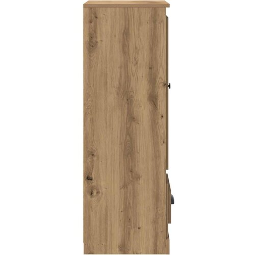  Visoka komoda boja hrasta 36x35,5x103,5 cm konstruiranog drva Smeđa Slike