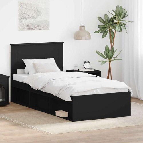  Okvir za krevet Crna 90 x 190 cm Konstruirano drvo Cene