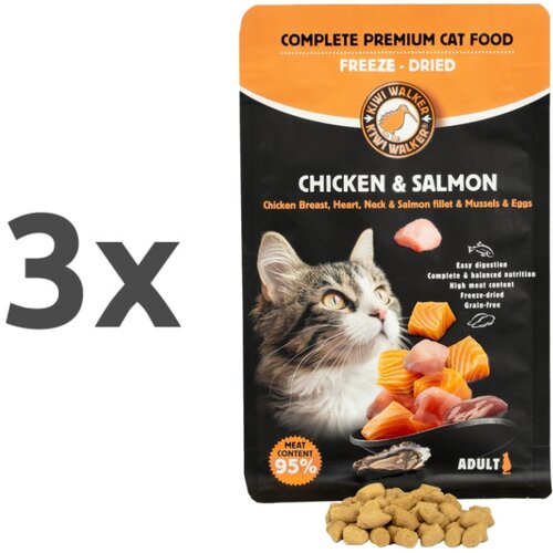 Kiwi Walker Freeze Dried hrana za odrasle mačke, pi&scaron;čanec in losos - 150 g 3 x 150 g Cene