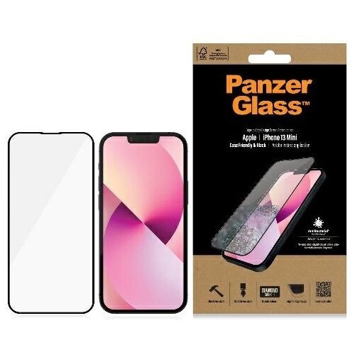 PanzerGlass ANTIBAKTERIJSKO KALJENO STEKLO ZA IPHONE 13 MINI Z OKVIRJEM, (20627115) Cene