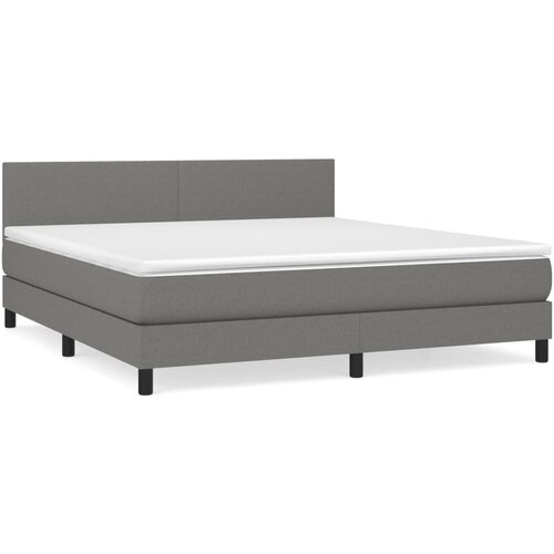Maison Chic Box spring postelja - Vzmetna postelja z vzmetnico temno siva 160x200 cm blago SL8099, (21901586) Cene