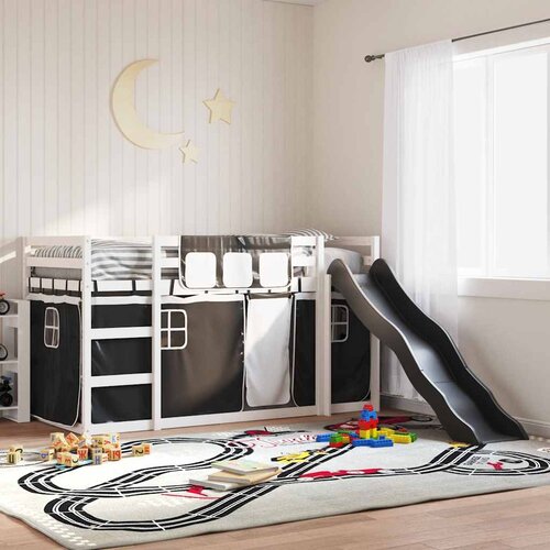  na kat s toboganom i zavjesama bijelo-crni 90 x 200 cm Cijene