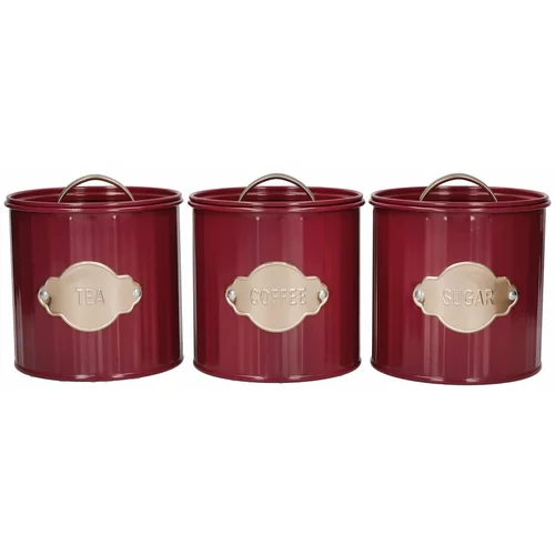 Kitchen Craft Rdeče kovinske pločevinke za hrano v kompletu 3 kos - Kitchen Craft