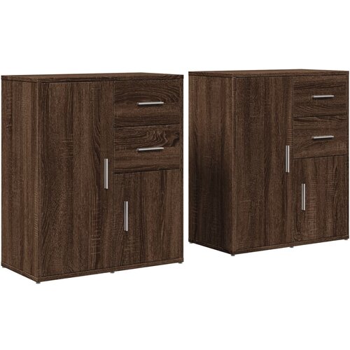 Maison Chic Komoda - Predalnik 2 kosa rjavi hrast 60x31x70 cm inženirski les, (21722296) Slike