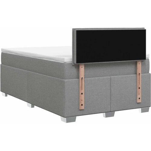  Krevet s box springom madracem i LED-om Svjetlosiva Tkanina - Svjetlosiva 120 x 200 cm Dizajn linija Slike
