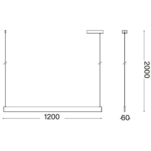 Ideal Lux led luster na sajli desk LED/36W/230V 120 cm cri 90 bela Slike