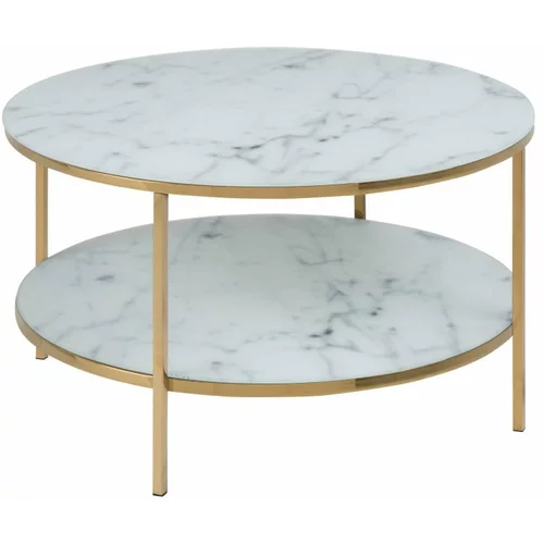 Actona Kavna mizica s steklenim vrhom Alisma, ⌀ 80 cm