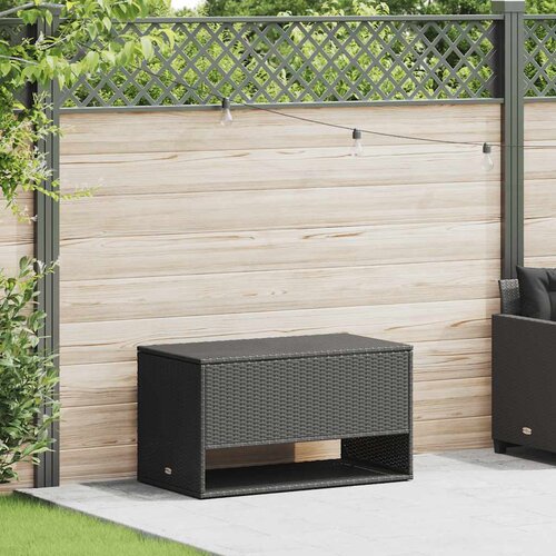 vidaXL Zunanja škatla za blazine Black 100x55x55,5 cm Poly Rattan Cene