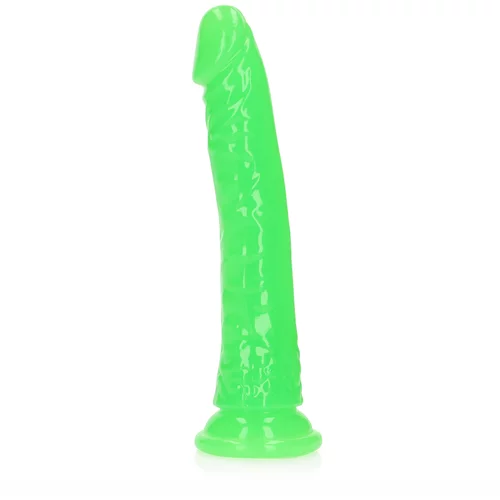 REALROCK Slim Realistic Dildo with Suction Cup Glow in the Dark 20cm Green