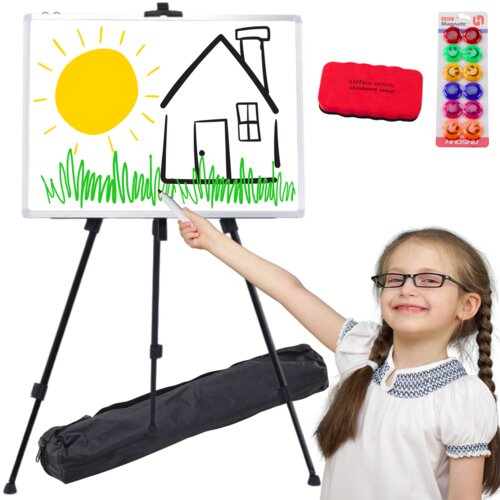 Magnetic Board on Stand Set Magnets Markers Sponge Slike