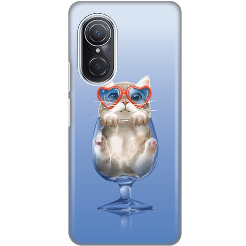 silikonska maska za Huawei Nova 9 SE/Honor 50 SE Fuy Cat Print plava Slike