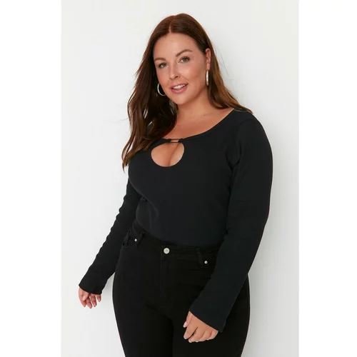 Trendyol Curve Black Cut Out Detailed Knitted Body