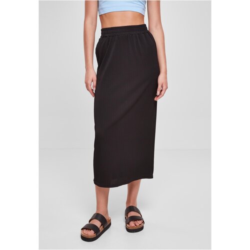 UC Ladies Ladies Rib Jersey Midi Skirt black Slike