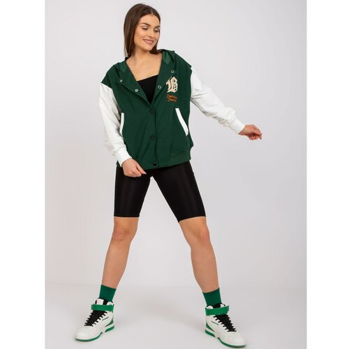 Fashion Hunters Dark green baseball hoodie Slike