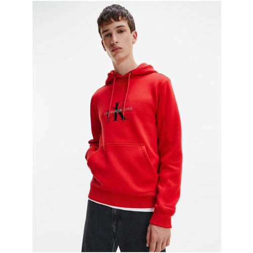 Calvin Klein Red Men&amp;#039;s Patterned Hoodie - Men Slike