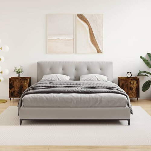 VidaXL Nočna omarica 2 kosa dimljeni hrast 40x30x50 cm inženirski les Slike