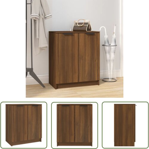 The Living Store Omarica za čevlje rjav hrast 59x35x70 cm konstruiran les - Omarica Za Čevlje, (21744892) Cene