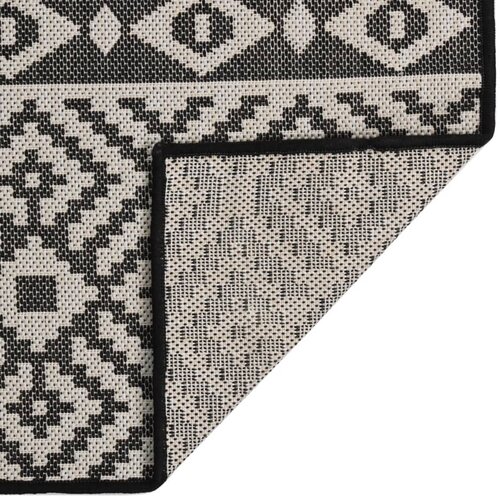 Maison Chic Zunanja Preproga, Rug ploščato tkanje 200x280 cm črne črte, (22122610) Cene