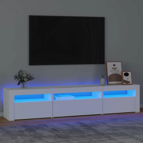 TV ormarić s LED svjetlima bijeli 195x35x40 cm