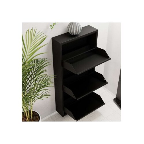 Hanah home ormar za cipele 3 piece metal black Slike
