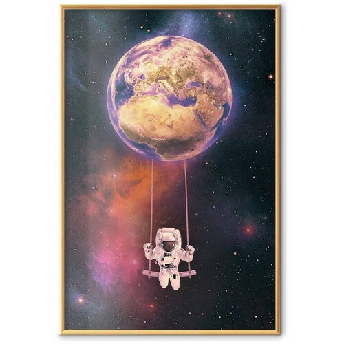  Plakat - Cosmic Swing 60x90 Zlatni okvir Cene