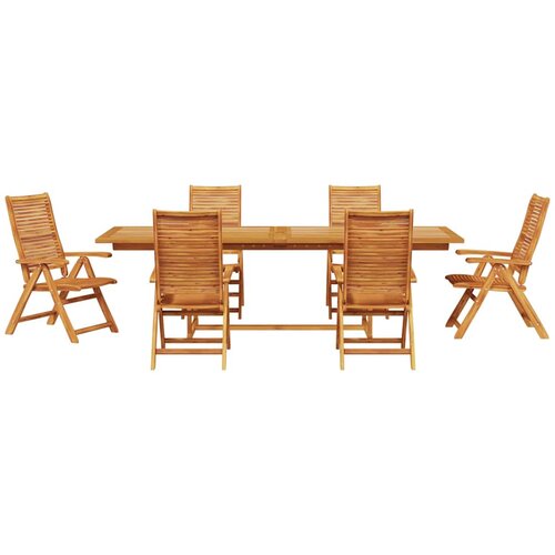  Vrtni set za objed 7 kom. Smeđa Čvrsto drvo akacije 240 x 100 x 75 cm Slike