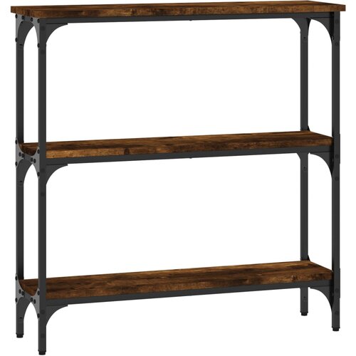 Maison Chic konzolna miza - miza ob steni dimljen hrast 75x22,5x75 cm inženirski les, (21785905) Slike