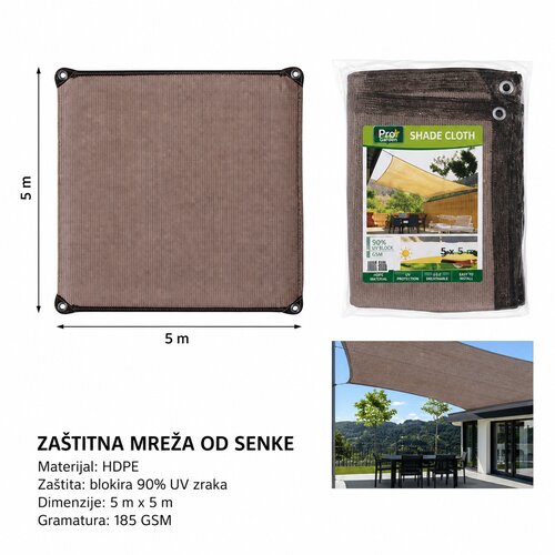 KMT Tenda, 5x5 m, Braon Cene